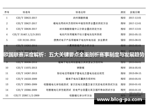 欧国联赛深度解析：五大关键要点全面剖析赛事制度与发展趋势