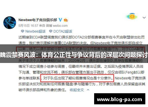 魏震禁赛风波：体育公正性与争议背后的深层次问题探讨